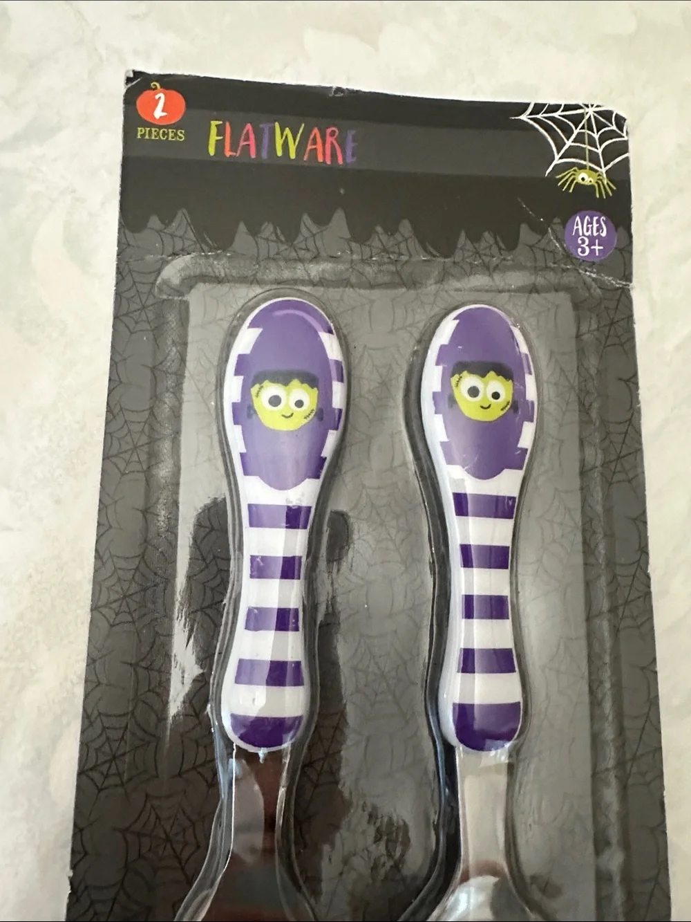 Purple Halloween Kids Fork & Spoon Set by